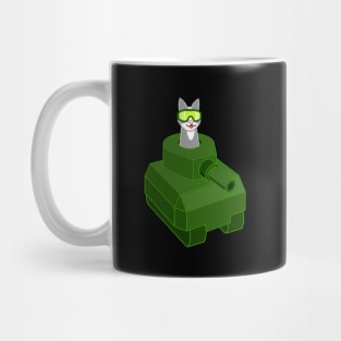 Tank Cat - Green Mug